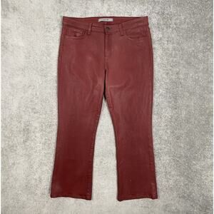 Joes Jeans Womens 32 Coated Marsala Mid Rise Crop Bootcut Jeans Kick Flare Brown